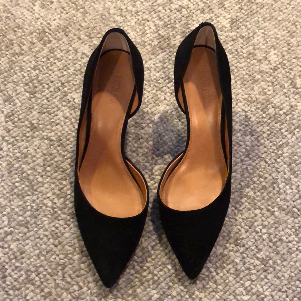 JCrew Black Suede D’Orsay Pumps 9